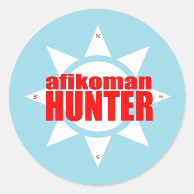 Pegatina Redonda Afikoman Hunter (Anverso)
