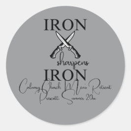 Pegatina Redonda Afiladores de hierro: Iron Knife Christian