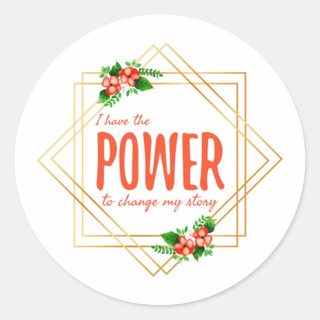 Pegatina Redonda afirmaciones de buenas vibraciones para trabajador (Anverso)