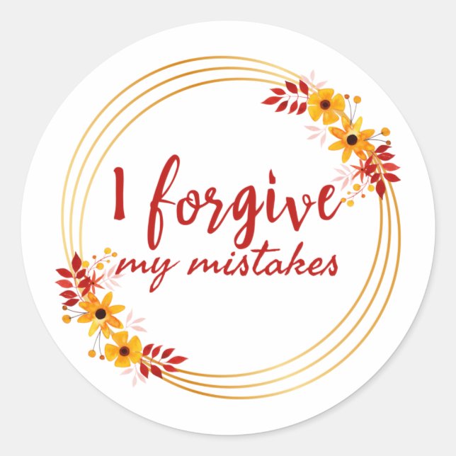 Pegatina Redonda Afirmaciones inspiradoras sobre la autoaceptación (Anverso)