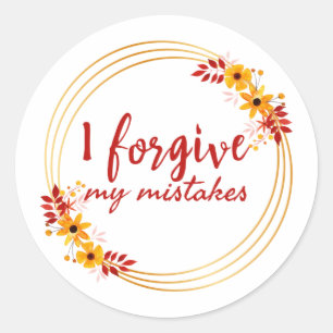 Pegatina Redonda Afirmaciones inspiradoras sobre la autoaceptación