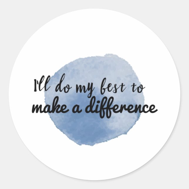 Pegatina Redonda afirmaciones motivacionales para autoapreciaciones (Anverso)