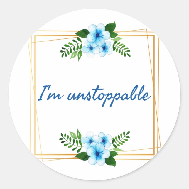 Pegatina Redonda afirmaciones positivas de vibraciones para el éxit (Anverso)