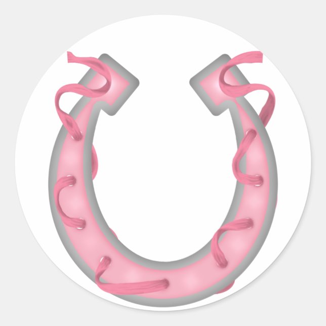 Pegatina Redonda Afortunada Herradura - SRF (Anverso)