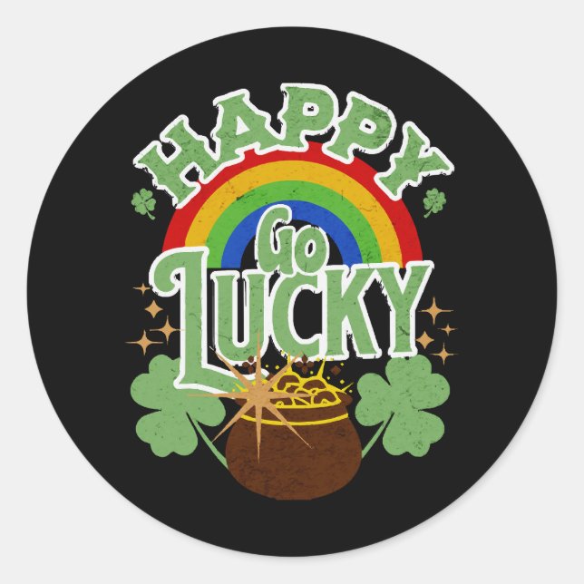 Pegatina Redonda Afortunado (Anverso)