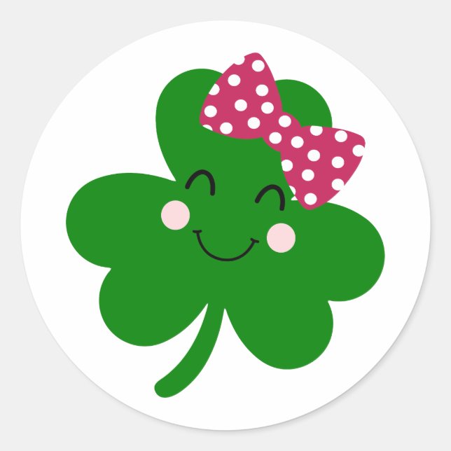 Pegatina Redonda Afortunado - Abraza la suerte de los irlandeses (Anverso)