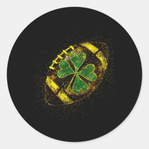 Pegatina Redonda Afortunado Día de San Patricio, Shamrock Football