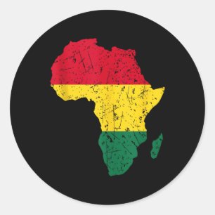 Pegatina Redonda Africa African American Black History Month Junete