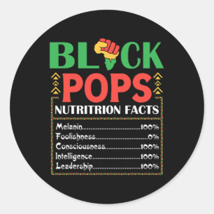 Pegatina Redonda África Black Pops Nutrición Hecho Melanin Conscien