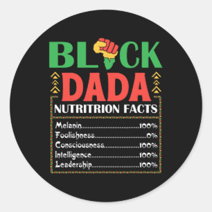 Pegatina Redonda África Dada Nutrición Negra Hecho Melanin Conscien