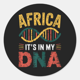 Pegatina Redonda África en mi patrimonio africano de Adn