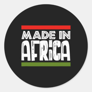 Pegatina Redonda África: Historia negra, herencia africana