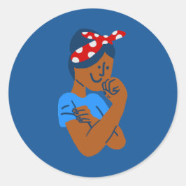 Pegatina Redonda african black rosie the riveter rockabilly retro 