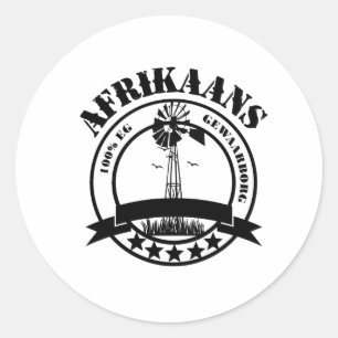 Pegatina Redonda Afrikaans 100% Eg