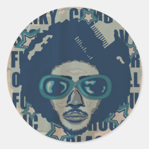 PEGATINA REDONDA AFRO