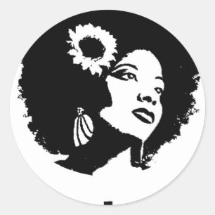 Pegatina Redonda Afro Amor