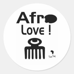 Pegatina Redonda Afro amor con DUAFE