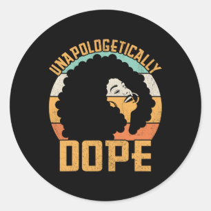 Pegatina Redonda Afro Lady Black Pride África