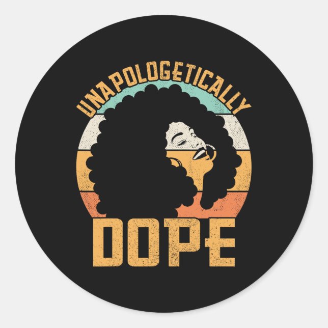 Pegatina Redonda Afro Lady Black Pride África (Anverso)