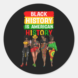 Pegatina Redonda Afroafricanas mujeres negras orgullosas de la hist