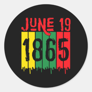 Pegatina Redonda Afroamericano 19 de junio de 1865 19 de junio