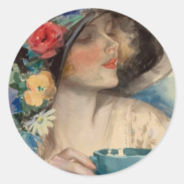 Pegatina Redonda Afternoon Tea - Harrison Fisher