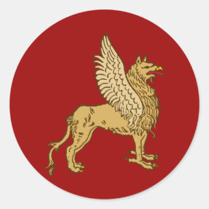 Pegatina Redonda Agarra griffin gryphon