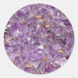 Pegatina Redonda Agate Purple Crystal