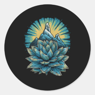 Pegatina Redonda Agave Titanota Royal Agave Chalk Agave Succulent P