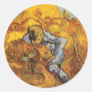 Pegatina Redonda Agavilladora (según Millet) de Vincent van Gogh