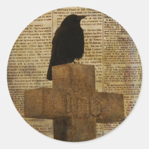 Pegatina Redonda Aged Crow