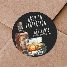 Pegatina Redonda Aged To Perfection Birthday