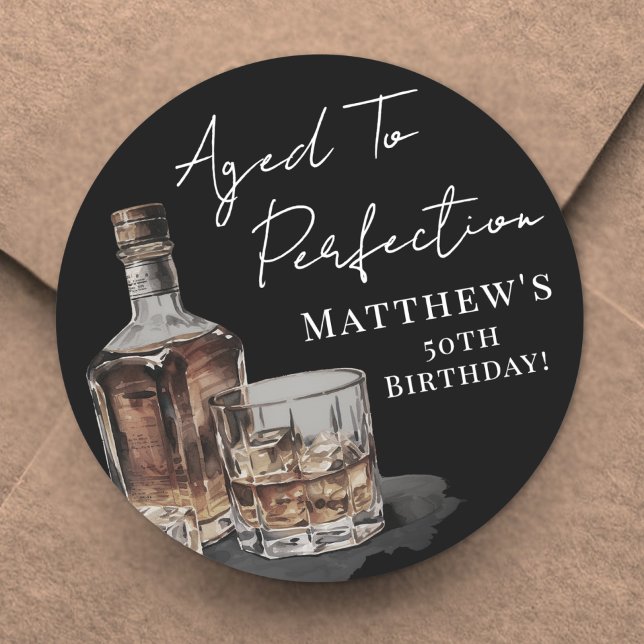 Pegatina Redonda Aged To Perfection Birthday (Aged To Perfection Birthday Classic Round Sticker )