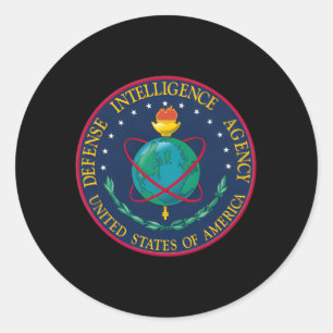 Pegatina Redonda Agencia De Inteligencia De Defensa Dia Departament