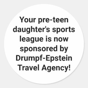 Pegatina Redonda Agencia de Viajes Drumpf-Epstein Hankamer Artjunkh
