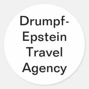 Pegatina Redonda Agencia de Viajes Drumpf-Epstein Hankamer Artjunkh
