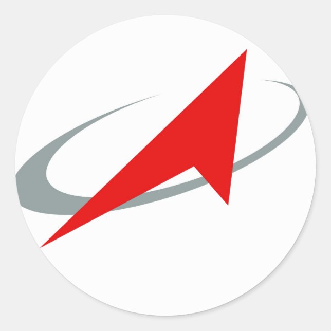 Pegatina Redonda Agencia Espacial Federal Rusa: Roscosmos Р о с к о (Anverso)