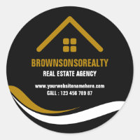 agencia inmobiliaria logotipo simple círculo negro