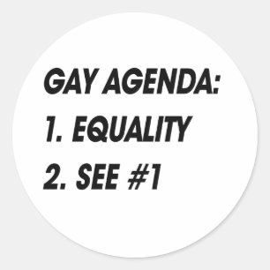 PEGATINA REDONDA AGENDA GAY - IGUALDAD