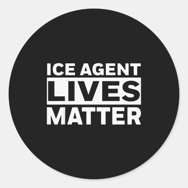 Pegatina Redonda Agente de Hielo Vive  (Anverso)