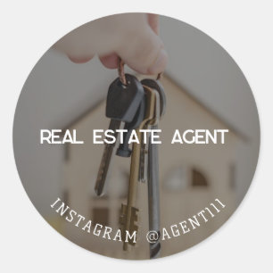 Pegatina Redonda Agente inmobiliario