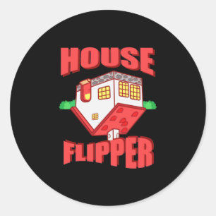 Pegatina Redonda Agente inmobiliario House Flipper