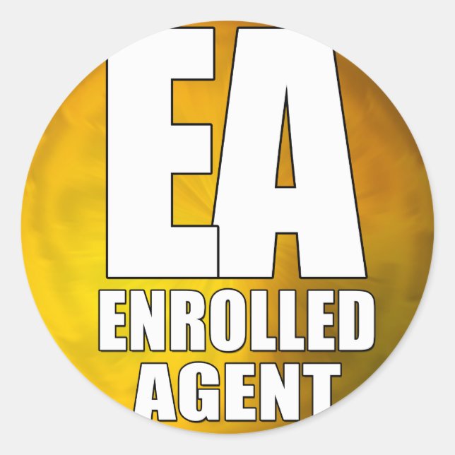 PEGATINA REDONDA AGENTE INSCRITO DE LOGO DE EA (Anverso)