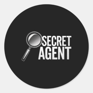 Pegatina Redonda Agente secreto - Agente secreto Inspector de vestu