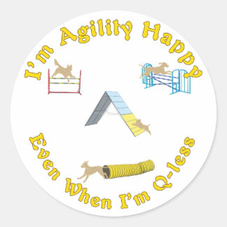 Pegatina Redonda Agility Happy
