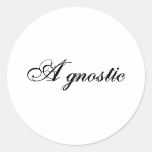 Pegatina Redonda Agnóstico (Script)