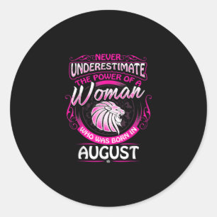 Pegatina Redonda Agosto Regalo Cumpleaños Mujer Leo Zodiac Astrolog