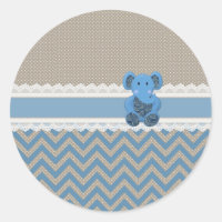 Agradable azul páisleys elefante encaje blanco