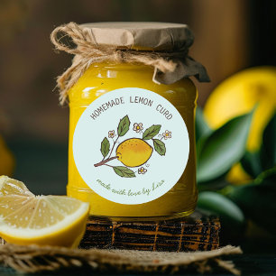 Pegatina Redonda Agradable Lemons Casero trata a PERSONALIZADO Rúst
