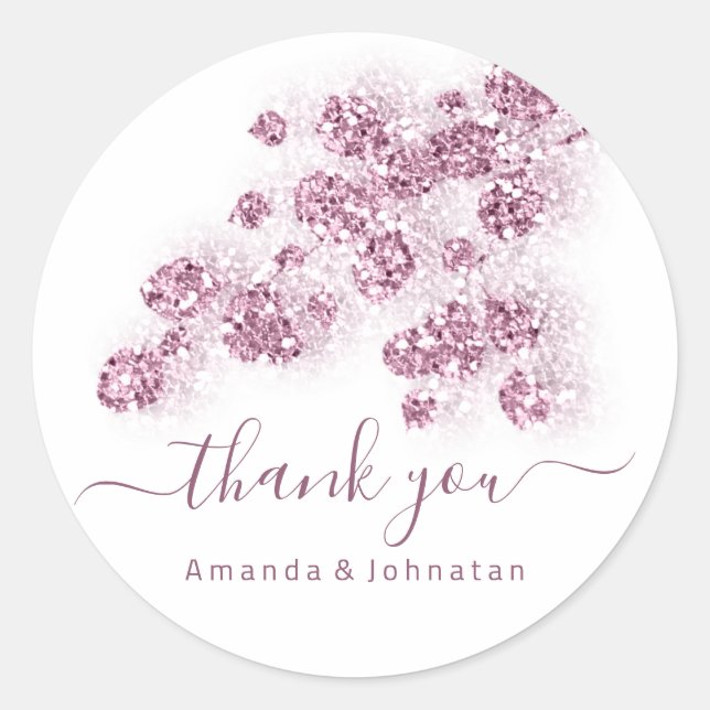 Pegatina Redonda Agradece Novia Cumpleaños16 Floral Rosa Blanca Euc (Anverso)